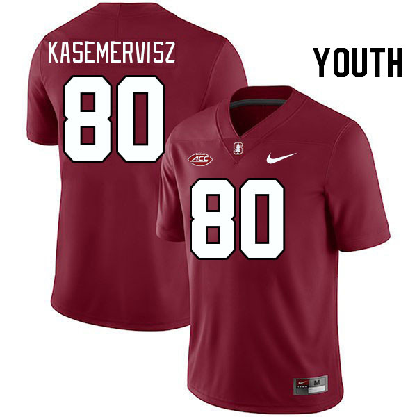 Youth #80 David Kasemervisz Stanford Cardinal 2024 ACC Conference College Football Jerseys Stitched-